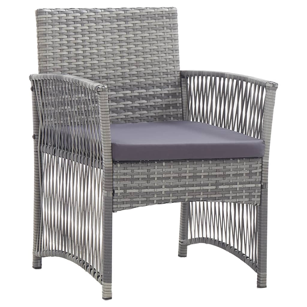 vidaXL Ensemble de salon de jardin 4 pcs avec coussins résine tressée anthracite