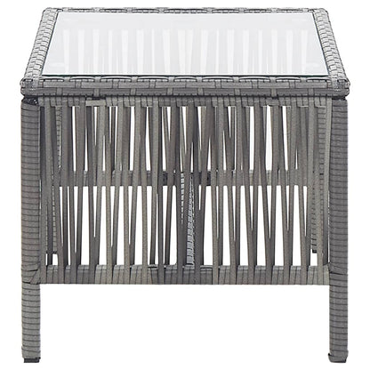 vidaXL Ensemble de salon de jardin 4 pcs avec coussins résine tressée anthracite