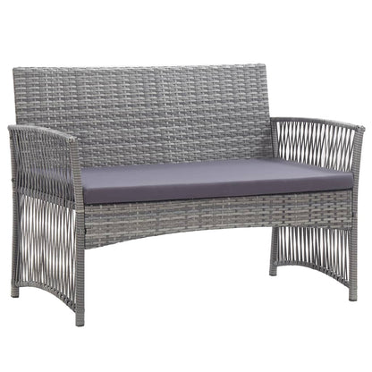 vidaXL Ensemble de salon de jardin 4 pcs avec coussins résine tressée anthracite