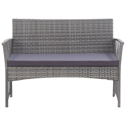 vidaXL Ensemble de salon de jardin 4 pcs avec coussins résine tressée anthracite