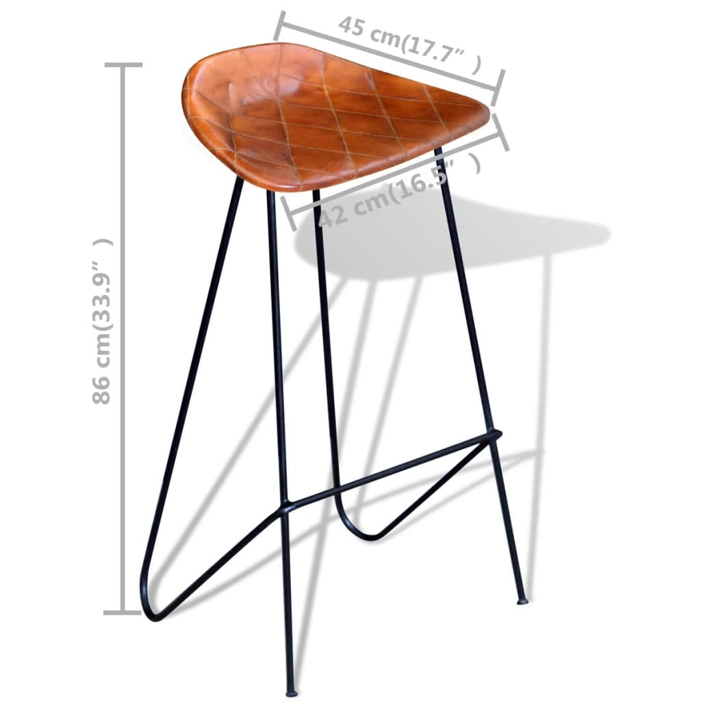 vidaXL 5-tlg. Bar-Set Massivholz und Echtleder