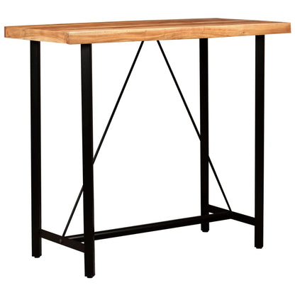 vidaXL 5-tlg. Bar-Set Massivholz und Echtleder