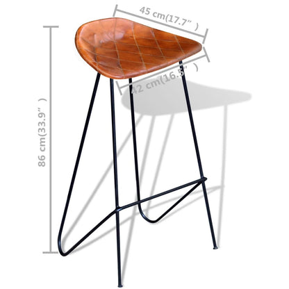 vidaXL 5-tlg. Bar-Set Massivholz und Echtleder