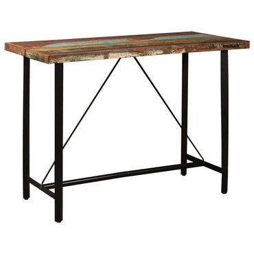 vidaXL 5-tlg. Bar-Set Recyceltes Massivholz und Echtleder
