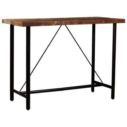 vidaXL 5-tlg. Bar-Set Recyceltes Massivholz und Echtleder
