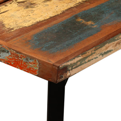 vidaXL 5-tlg. Bar-Set Recyceltes Massivholz und Echtleder