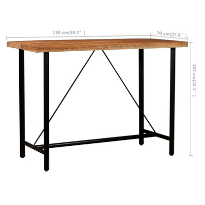 vidaXL 5-tlg. Bar-Set Recyceltes Massivholz und Echtleder