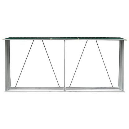 Brennholzlager Verzinkter Stahl 330x84x152 cm Grün