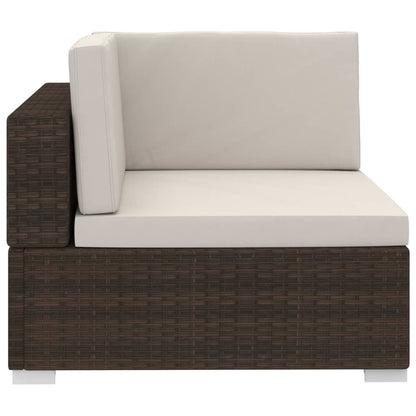 vidaXL 4-tlg. Garten-Sofagarnitur mit Auflagen Poly Rattan Braun