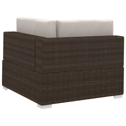 vidaXL 4-tlg. Garten-Sofagarnitur mit Auflagen Poly Rattan Braun