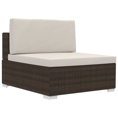 vidaXL 4-tlg. Garten-Sofagarnitur mit Auflagen Poly Rattan Braun