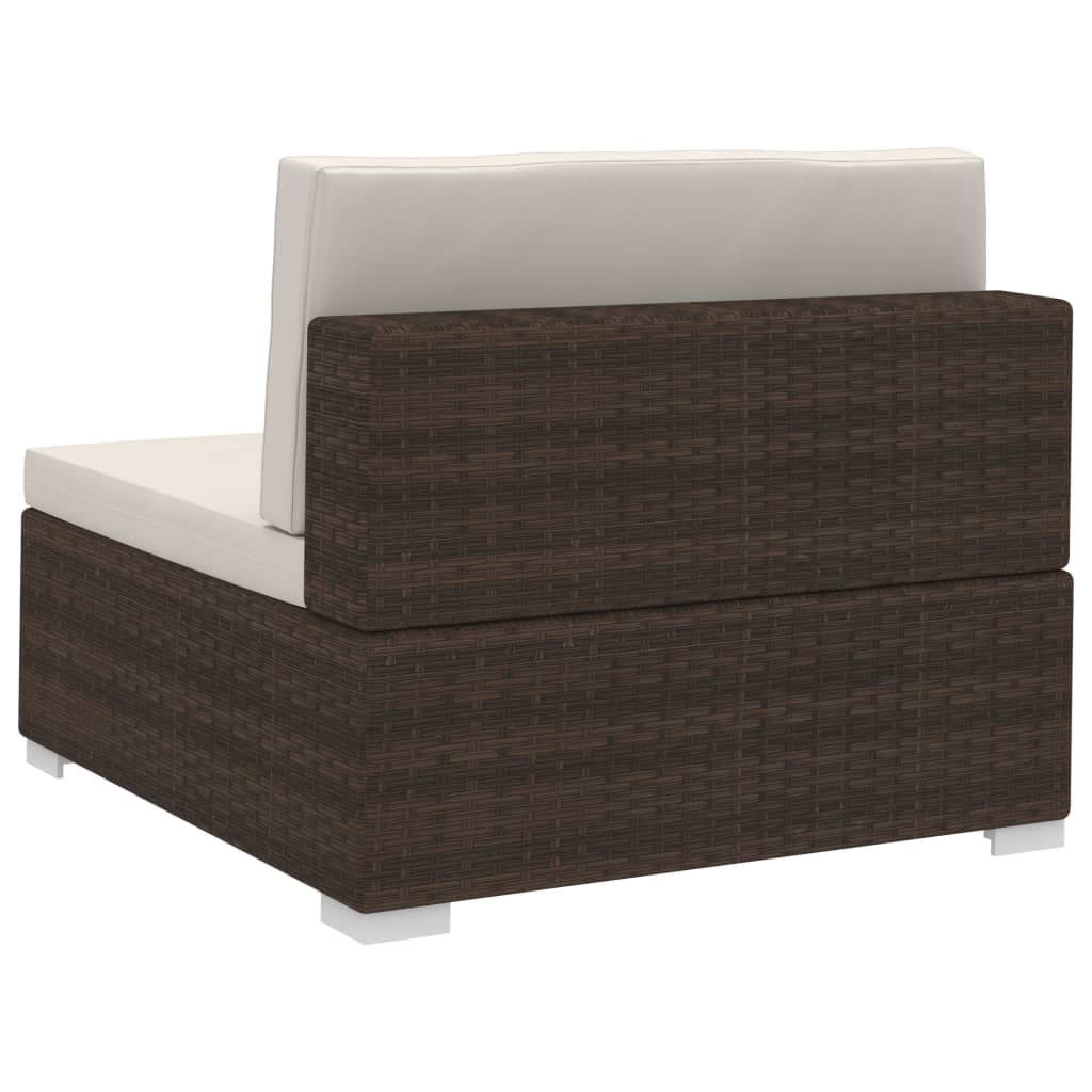 vidaXL 4-tlg. Garten-Sofagarnitur mit Auflagen Poly Rattan Braun