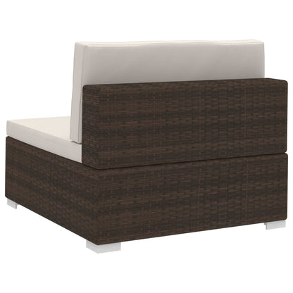 vidaXL 4-tlg. Garten-Sofagarnitur mit Auflagen Poly Rattan Braun
