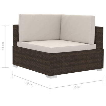 vidaXL 4-tlg. Garten-Sofagarnitur mit Auflagen Poly Rattan Braun