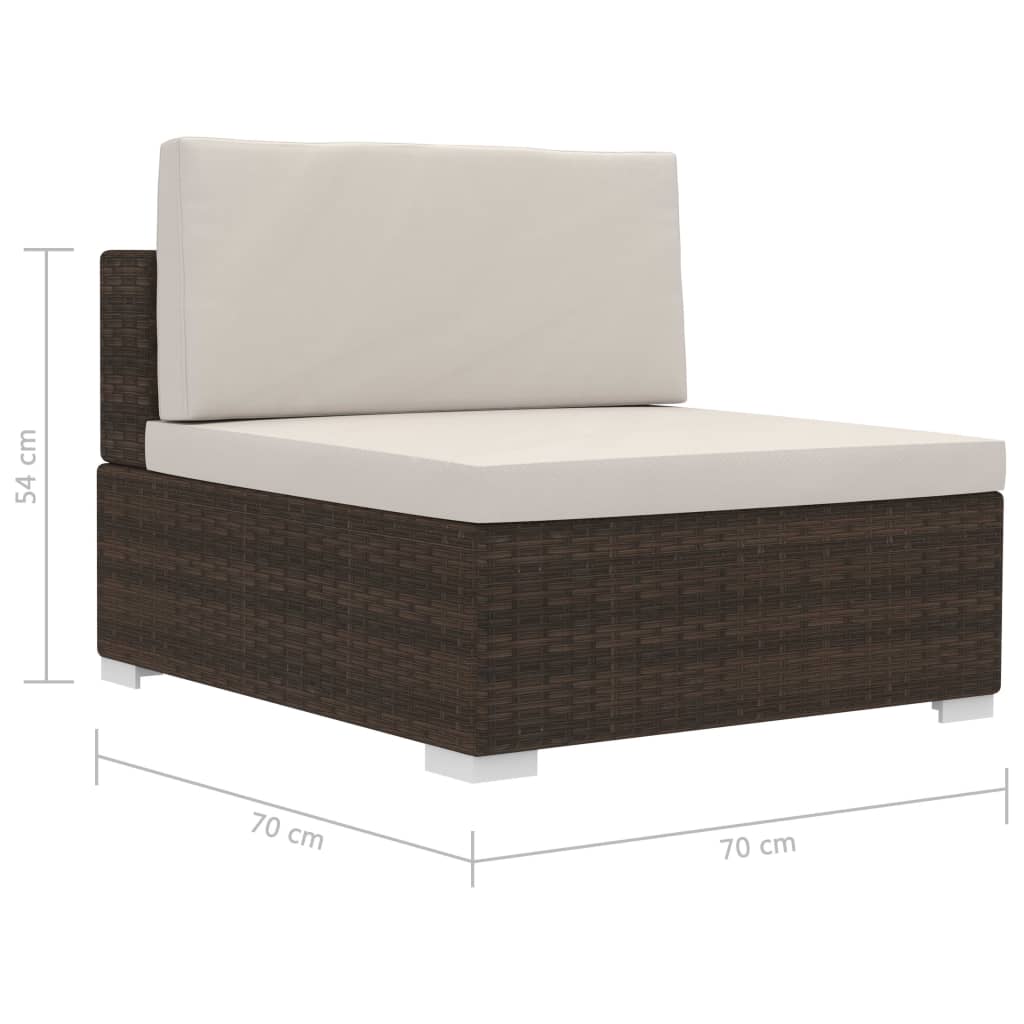 vidaXL 4-tlg. Garten-Sofagarnitur mit Auflagen Poly Rattan Braun