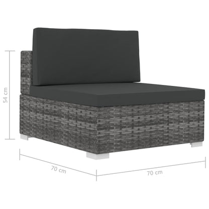 vidaXL 4-tlg. Garten-Sofagarnitur mit Auflagen Poly Rattan Grau