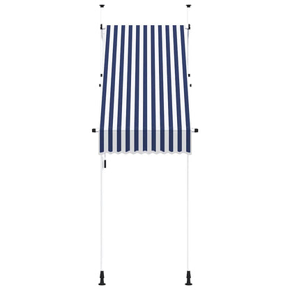 vidaXL Markise Einziehbar Handbetrieben 100 cm Blau/Weiß Gestreift