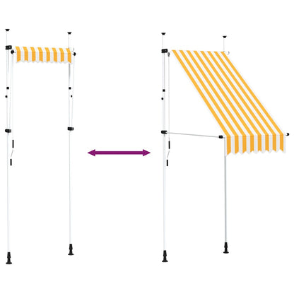 vidaXL Markise Einziehbar Handbetrieben 100 cm Orange/Weiß Gestreift