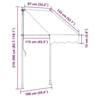 vidaXL Markise Einziehbar Handbetrieben 100 cm Orange/Weiß Gestreift