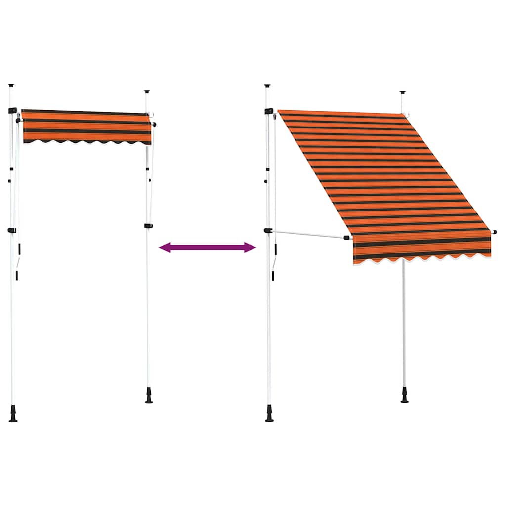vidaXL Einziehbare Markise Handbetrieben 150 cm Orange und Braun