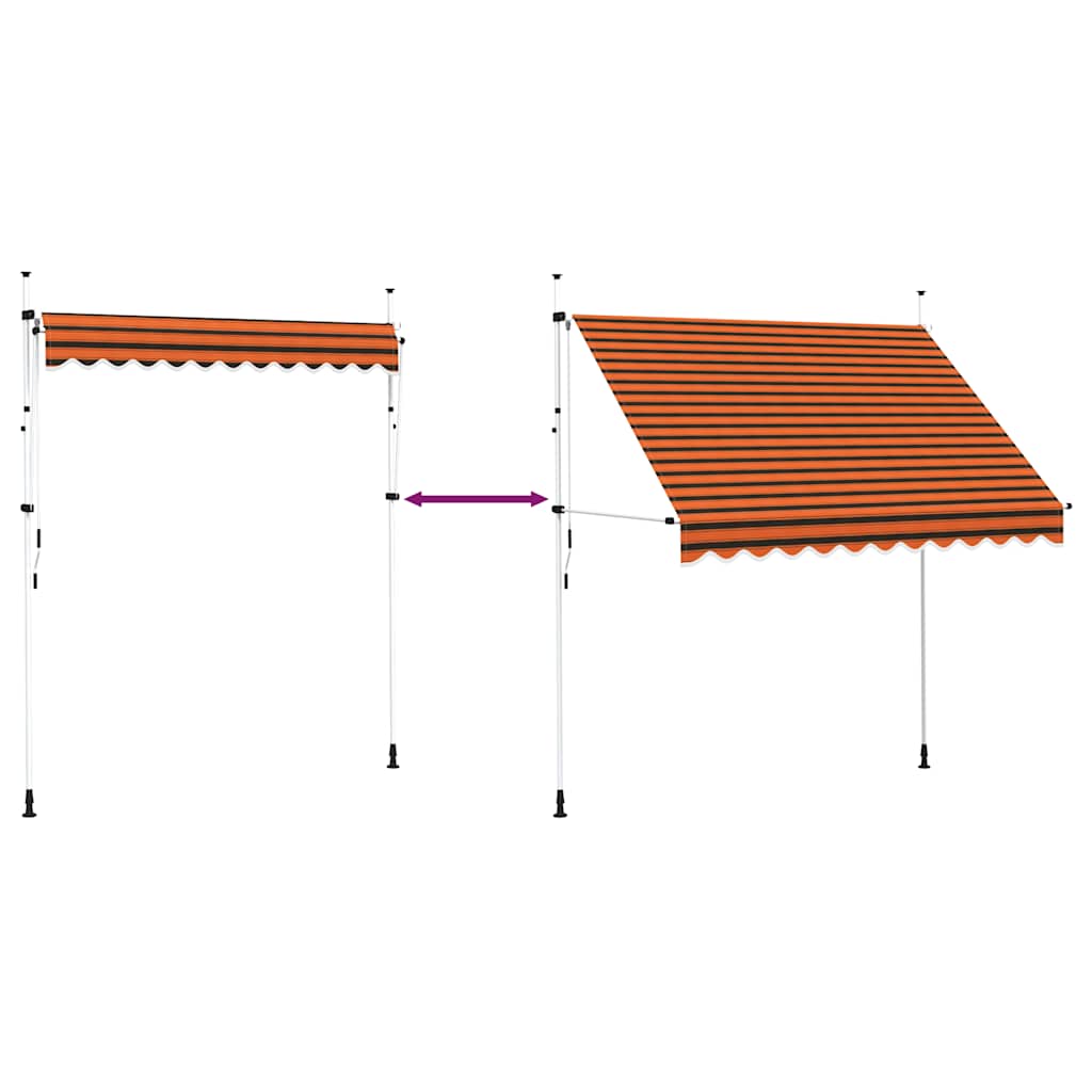 vidaXL Einziehbare Markise Handbetrieben 250 cm Orange und Braun