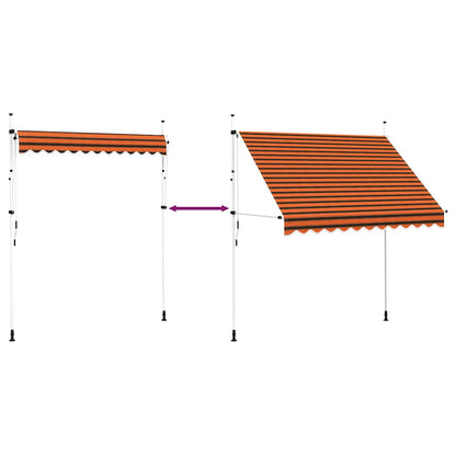 vidaXL Einziehbare Markise Handbetrieben 250 cm Orange und Braun
