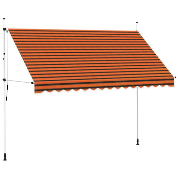 vidaXL Einziehbare Markise Handbetrieben 350 cm Orange und Braun