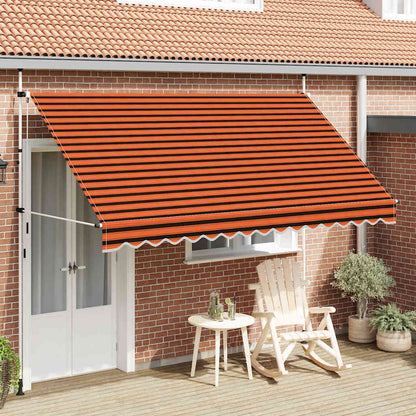 vidaXL Einziehbare Markise Handbetrieben 350 cm Orange und Braun