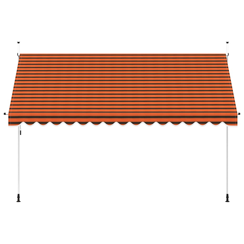 vidaXL Einziehbare Markise Handbetrieben 400 cm Orange und Braun