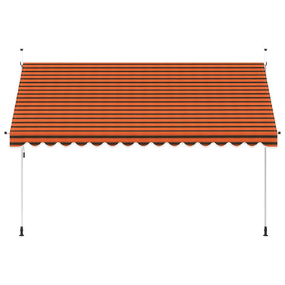 vidaXL Einziehbare Markise Handbetrieben 400 cm Orange und Braun