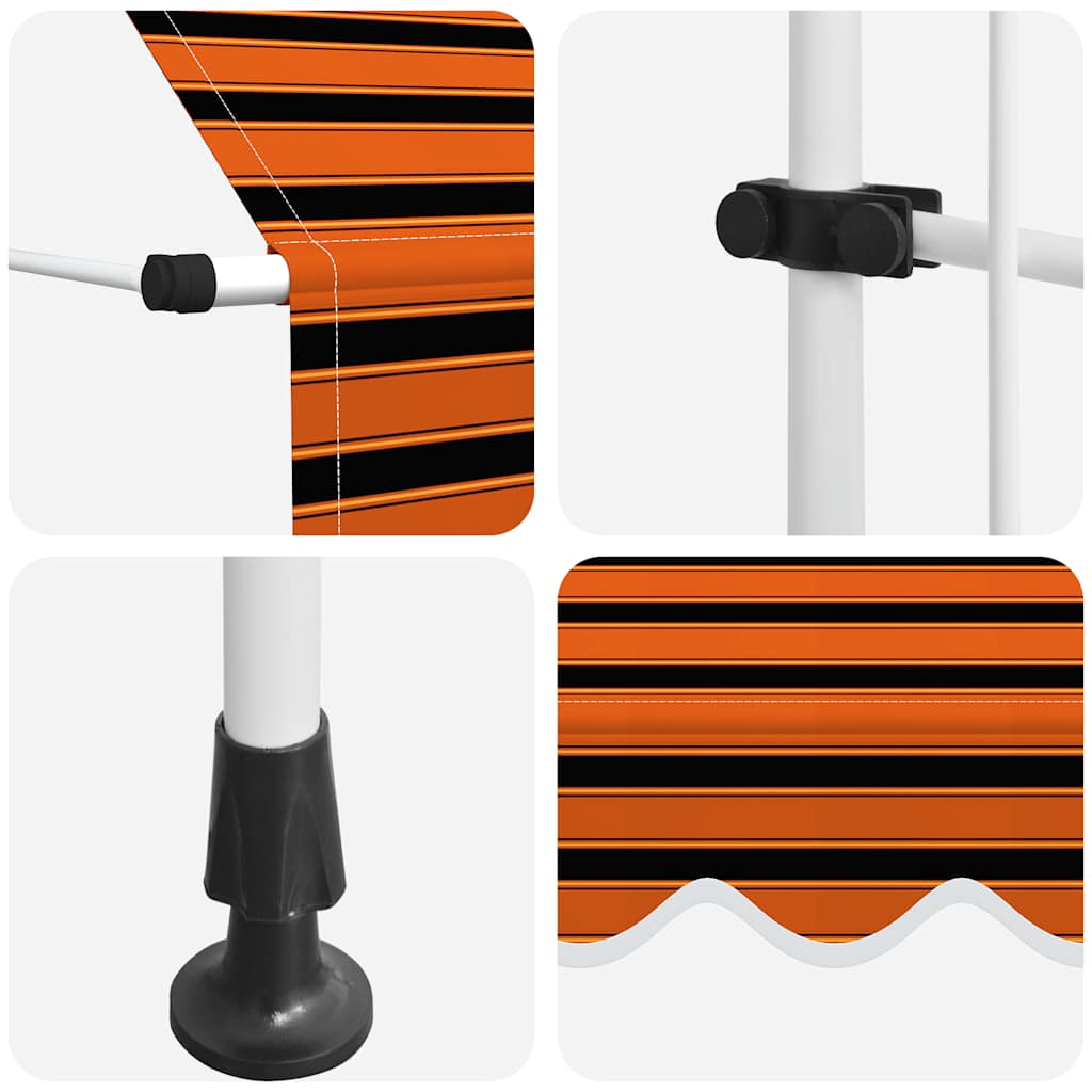 vidaXL Einziehbare Markise Handbetrieben 400 cm Orange und Braun