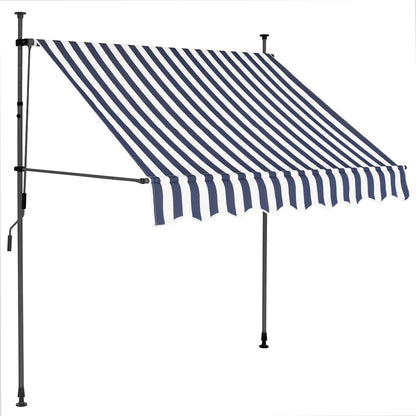 vidaXL Einziehbare Markise Handbetrieben mit LED 100 cm Blau und Weiß