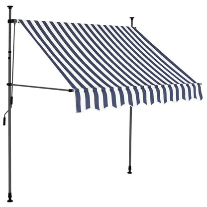 vidaXL Einziehbare Markise Handbetrieben mit LED 200 cm Blau und Weiß