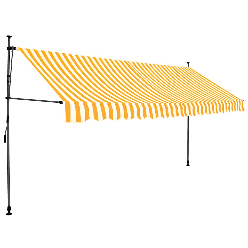 vidaXL Einziehbare Markise Handbetrieben mit LED 400 cm Weiß Orange