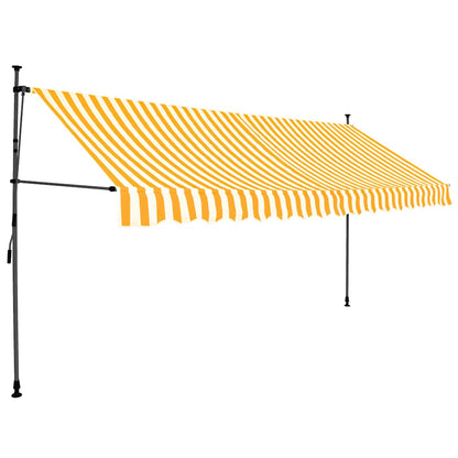 vidaXL Einziehbare Markise Handbetrieben mit LED 400 cm Weiß Orange