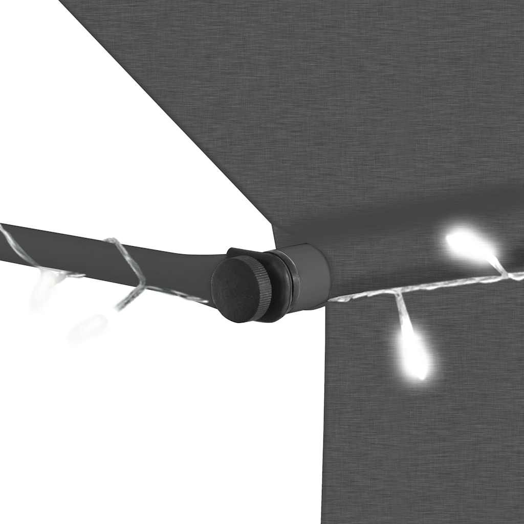 vidaXL Einziehbare Markise Handbetrieben mit LED 250 cm Anthrazit