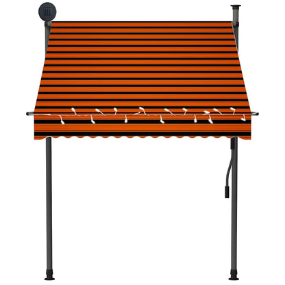 vidaXL Einziehbare Markise Handbetrieben mit LED 150 cm Orange Braun