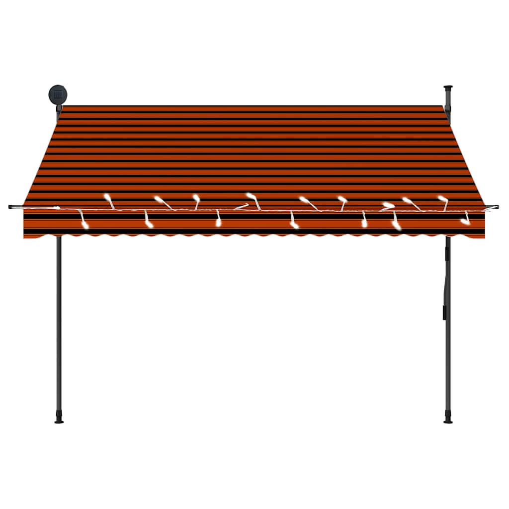 vidaXL Einziehbare Markise Handbetrieben mit LED 250 cm Orange Braun