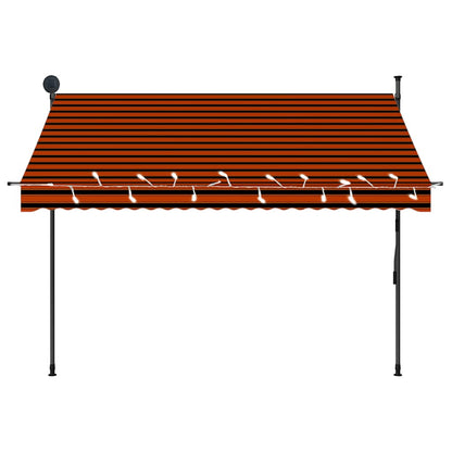 vidaXL Einziehbare Markise Handbetrieben mit LED 250 cm Orange Braun
