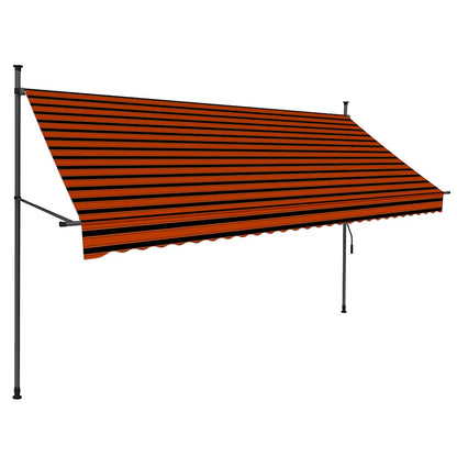 vidaXL Einziehbare Markise Handbetrieben mit LED 300 cm Orange Braun