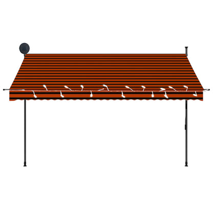 vidaXL Einziehbare Markise Handbetrieben mit LED 300 cm Orange Braun