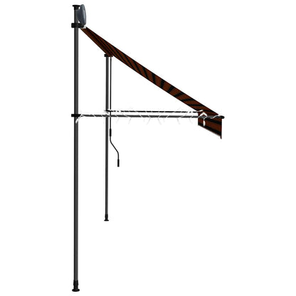 vidaXL Einziehbare Markise Handbetrieben mit LED 300 cm Orange Braun