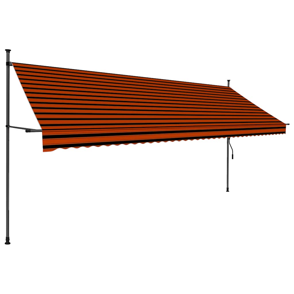 vidaXL Einziehbare Markise Handbetrieben mit LED 400 cm Orange Braun