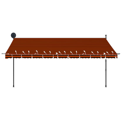 vidaXL Einziehbare Markise Handbetrieben mit LED 400 cm Orange Braun