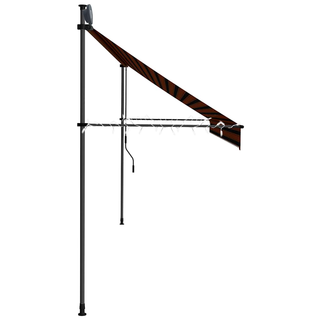vidaXL Einziehbare Markise Handbetrieben mit LED 400 cm Orange Braun