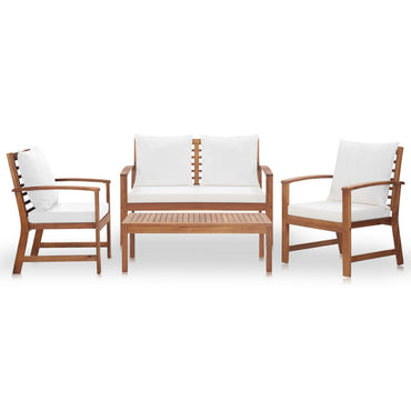 vidaXL Ensemble de salon de jardin 4 pcs avec coussins Bois d'acacia massif