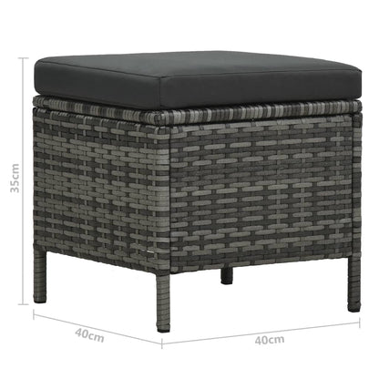 vidaXL 4-tlg. Garten-Sofagarnitur mit Auflagen Poly Rattan Grau