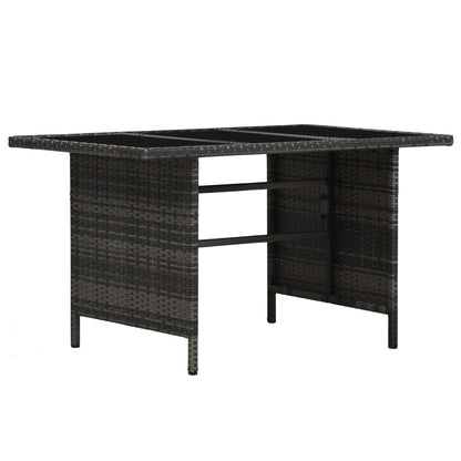 vidaXL 4-tlg. Garten-Sofagarnitur mit Auflagen Poly Rattan Grau
