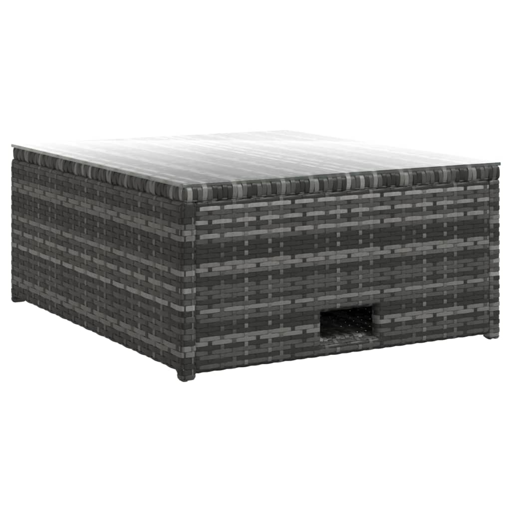 vidaXL Salon de jardin 4 pcs avec coussins résine tressée Gris