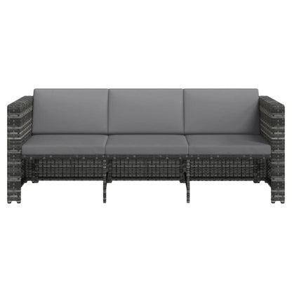 vidaXL Salon de jardin 4 pcs avec coussins résine tressée Gris